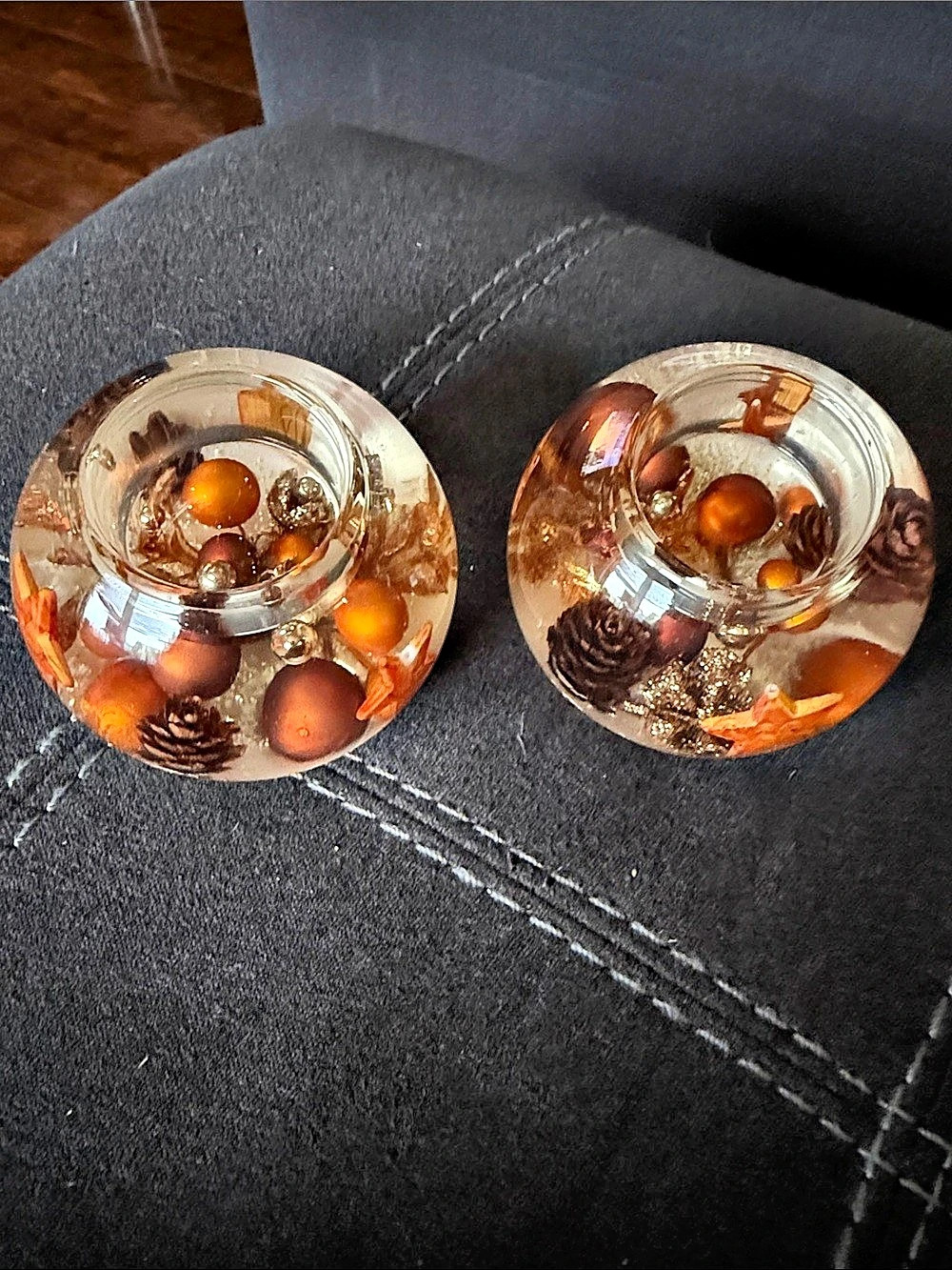 Made in Germany Dreamlight Autumn Pinecone Tealight Candle Holder - Glass